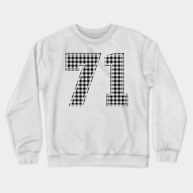 Plaid Number - 71 - Dark Crewneck Sweatshirt by tavare
